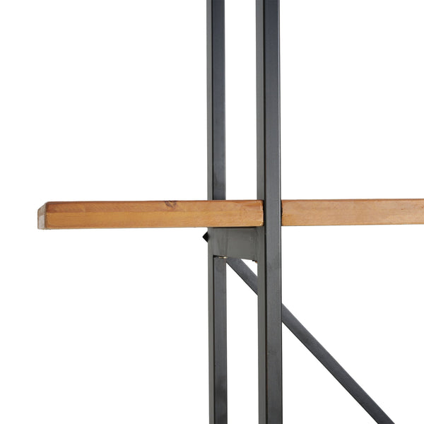 English Elm Christopher Knight Home® - BOOKCASE Industrial Antique Black Metal & Firwood Etagere Bookshelf with X-Frame Iron Support, 79.25"L N771P239470G