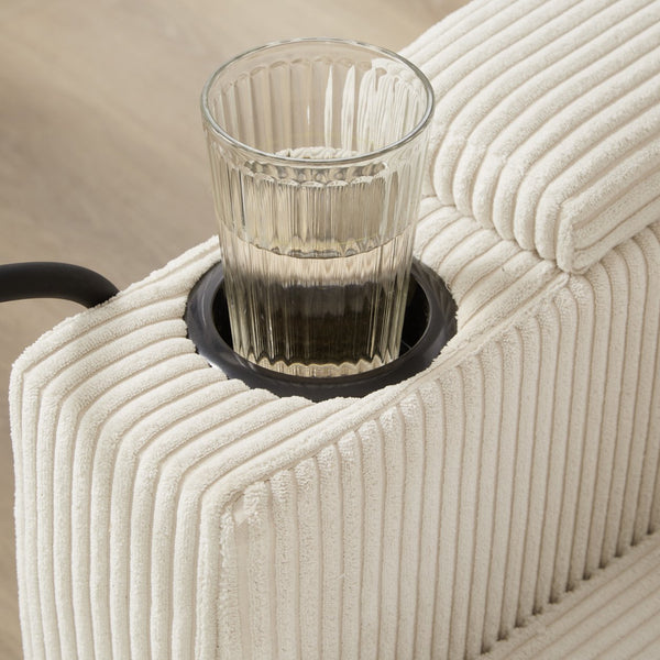 English Elm Convertible Chaise Lounge Sofa Bed With Usb Ports, Cup Holders & Storage For Stylish Comfort N719S002021A