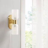 INK+IVY Dove Glam/Luxury Double Tube 2-Light Wall Sconce FB155-1176 Frosted glass/gold