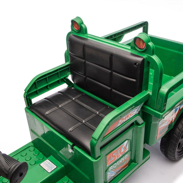 English Elm 12v Kids Electric Cargo Trike with Led Lights Wide Seat Anti-slip Wheels Toddler Ride On Green W1578P336049