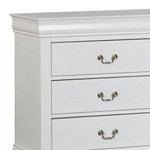 English Elm Ryla Six Drawer Wide Dresser Solid Wood White Finish Nickel Handles Bedroom Storage B056P416910