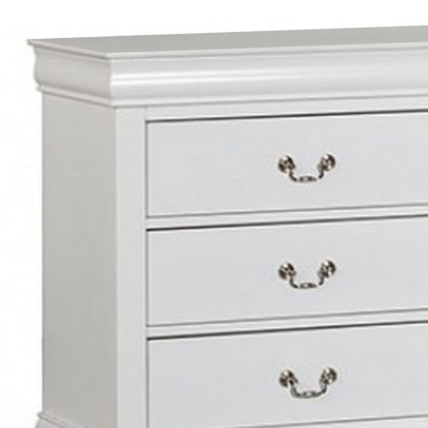 English Elm Ryla Six Drawer Wide Dresser Solid Wood White Finish Nickel Handles Bedroom Storage B056P416910