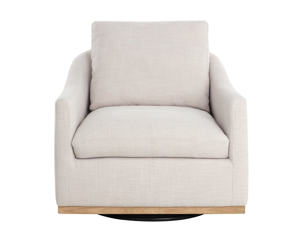 Sunpan CORBIN Swivel Lounge Chair - Effie Linen Upholstered, 360° Rotation, Stylish Comfort for Every Space 112092V