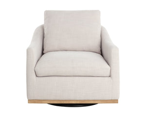 Sunpan CORBIN Swivel Lounge Chair - Effie Linen Upholstered, 360° Rotation, Stylish Comfort for Every Space 112092V