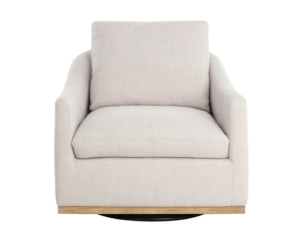 Sunpan CORBIN Swivel Lounge Chair - Effie Linen Upholstered, 360° Rotation, Stylish Comfort for Every Space 112092V