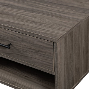 English Elm Walker Edison - Modern Hairpin-Leg Coffee Table Slate Grey with 2 Drawers, Open Cubbies, Warp-Resistant MDF, Retro Chic Legs B185P169027