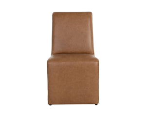 Sunpan CASCATA Dining Chair - Luxurious Marseille Camel Leather with Sculptural Design & Timeless Comfort 111012V