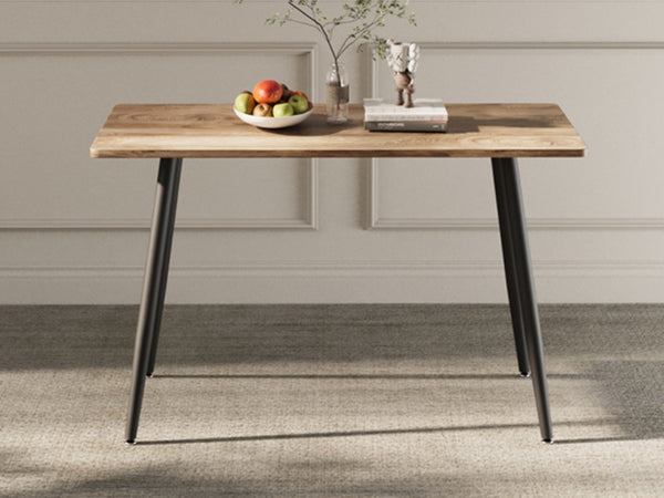English Elm 47" Modern Mdf Wood Grain Dining Set Seats 4 with Green Chairs and Black Metal Legs W2189S00843