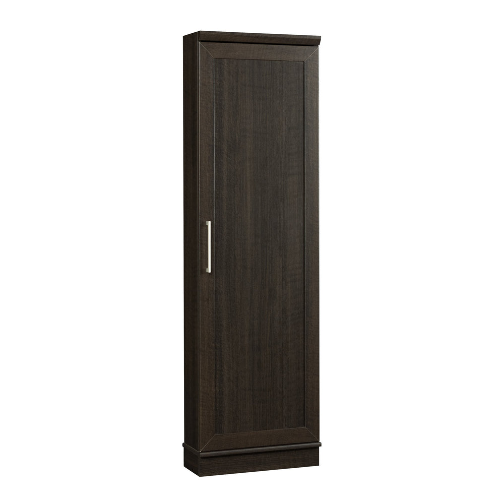 English Elm Corner Storage Cabinet Brown Finish - Tall 71" Corner Organizer with 3 Adjustable Shelves, Multi-Use B356P402605