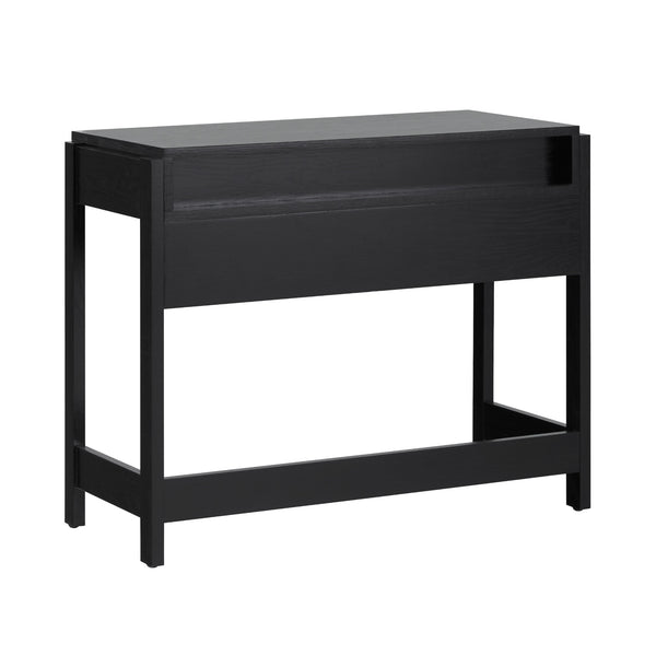 English Elm Walker Edison - Transitional Reeded Writing Desk with Drawer Front and Spacious Work Surface, Durable MDF Design Black 42 L x 20.63 W x 10.13 H B185P200192