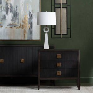 Crestview Collection Transitional 3 Drawer Accent Chest - Elegant Bayur Wood Cabinet With Reeded Fronts & Copper Pulls Brown Solid Wood Cvfdr1048