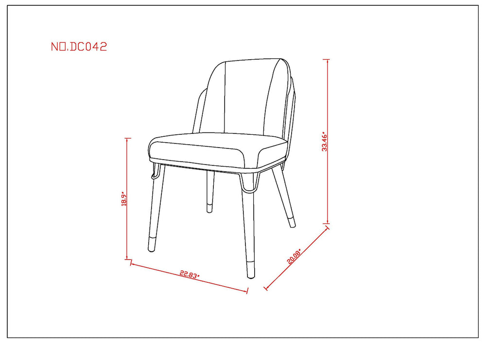English Elm Estelle Wood Vegan Leather Dining Chair with Gold Ferrules, Solid Wood Frame, Padded Comfort Cream B365P398301