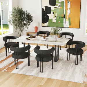 English Elm Counter Height Stools Set of 2 Mid-century Metal Legs Ergonomic Kitchen Island Seating Black T3623P431979