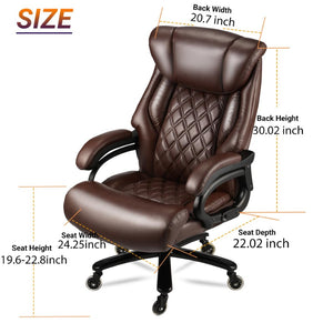 English Elm 500lbs Heavy Duty Executive Chair Wide Spring Seat Ergonomic High Back Home Office Brown W5201P418285