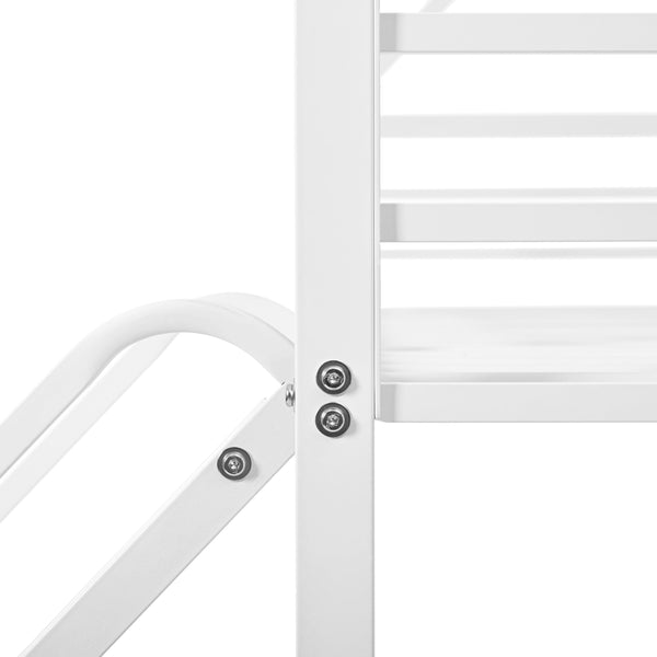 English Elm Twin Metal Tube Bunk Bed Frame for Kids Durable Sturdy Construction Safe Space-Saving Design White W420P256562