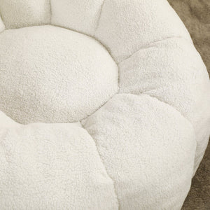 English Elm Bean Bag Lounge Chair Faux Fur Memory Foam Armrests Ergonomic Seat for Adults White W2200P239859