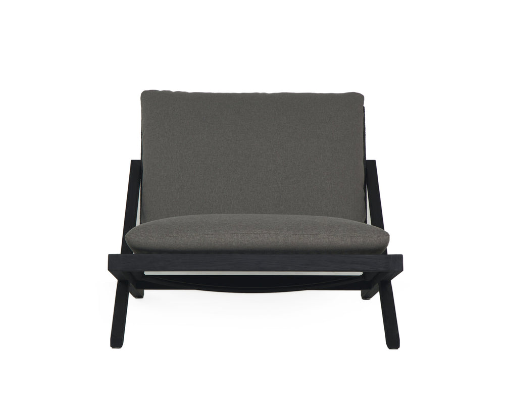Sunpan Bari Lounge Chair - Timeless Outdoor Seating with Durable Teak and Weather-Resistant Design Charcoal / Gracebay Grey