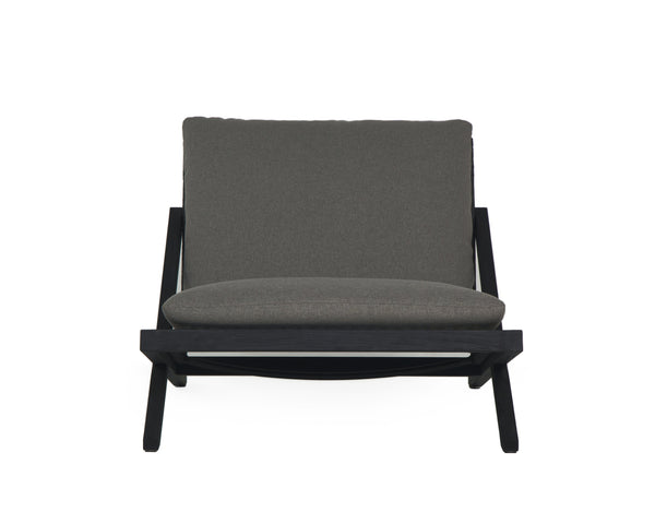 Sunpan Bari Lounge Chair - Timeless Outdoor Seating with Durable Teak and Weather-Resistant Design Charcoal / Gracebay Grey