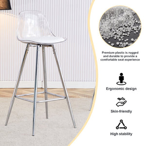 English Elm Modern Pu Leather Upholstered Barstools with Slim Metal Legs for Kitchen Counter Seating W1151P154367
