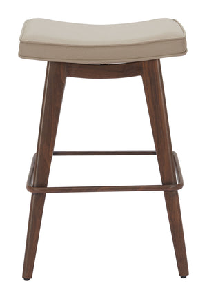 Divat Counter Stool - Set of 2 Beige & Walnut 110331 Zuo Modern