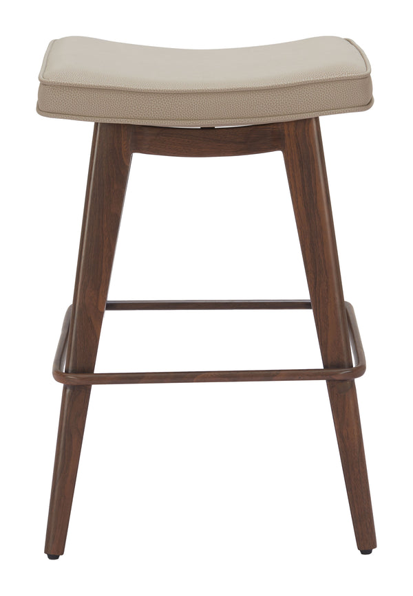 Divat Counter Stool - Set of 2 Beige & Walnut 110331 Zuo Modern
