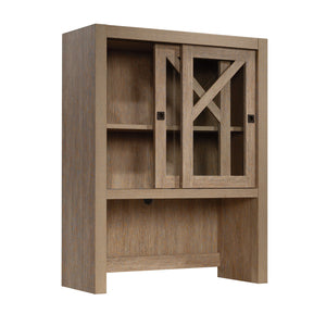 English Elm Library Hutch - Rustic Brown Finish With Space-Saving Design For Stylish Storage & Organization B356P402623