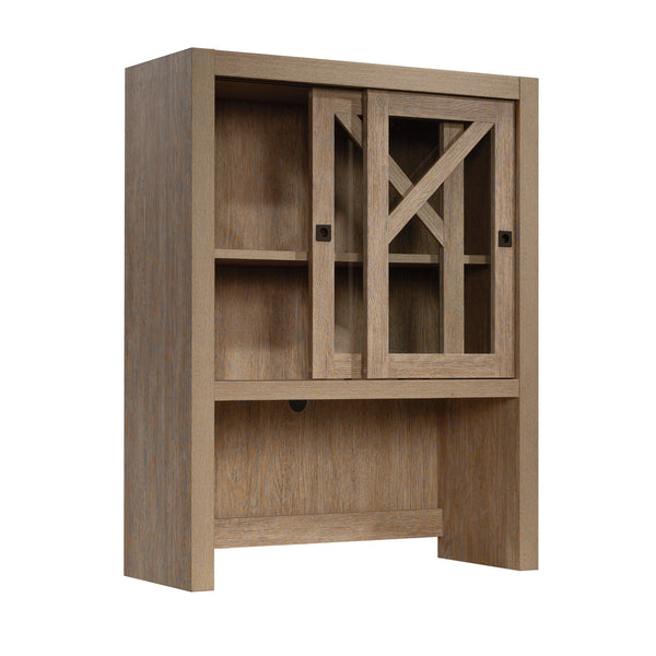 English Elm Library Hutch - Rustic Brown Finish With Space-Saving Design For Stylish Storage & Organization B356P402623