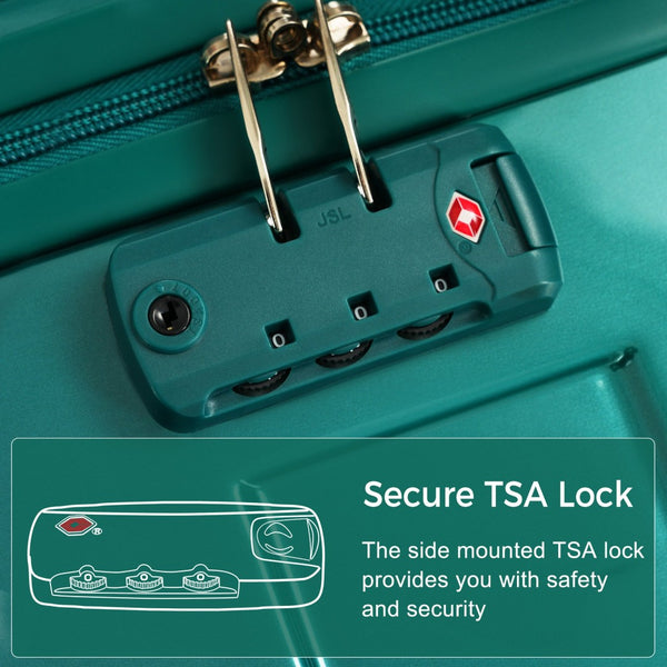 English Elm Luggage Sets 3 Piece Abs Hardshell Spinner Suitcase Collection with Tsa Lock Dark Green N726P281629W