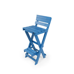 English Elm Harbor Point Recycled Hdpe Outdoor Folding Bar Stool Patio Deck All Season Seating Blue B2745P409654