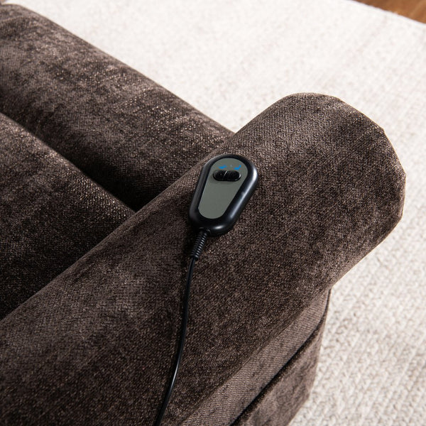 English Elm Jennifer Taylor Home - Irwin Power Lift Recliner Chair with Overstuffed Comfort, Smooth Lift Assist & Full Recline Support Brown B2719P238502