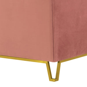 English Elm Wynnora Blush Fabric Upholstered Accent Chair with Plush Cushions, Brushed Gold Legs, Stable Metal Base B2736P354353