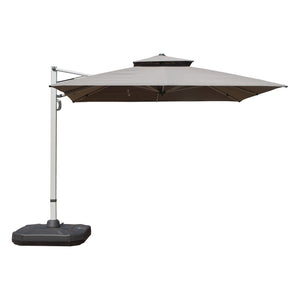 English Elm 10'X10' Square Cantilever Umbrella with Hydraulic Open, 5-Position Tilt, UPF50+ Polyester Canopy Gray W1859P337785
