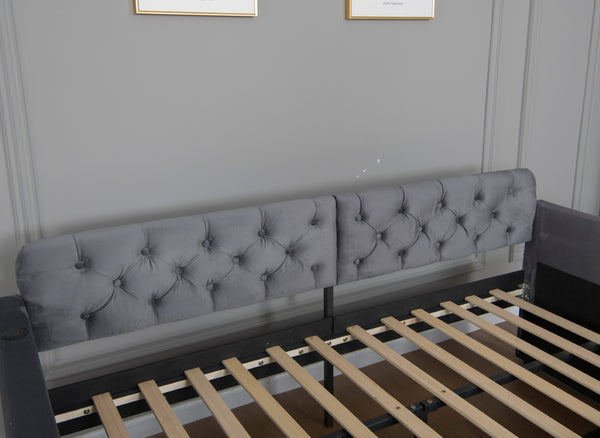 English Elm Twin Velvet Daybed with Storage Drawers Tufted Sofa Bed for Guest or Studio Rooms W1670P410536