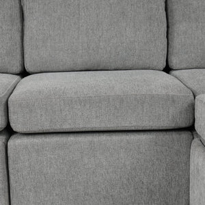English Elm 101.2" Modular Chenille Sectional Sofa with Tufted Cushions and Deep Seating for Living Room Gray N719S001935E