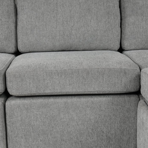 English Elm 101.2" Modular Chenille Sectional Sofa with Tufted Cushions and Deep Seating for Living Room Gray N719S001934E