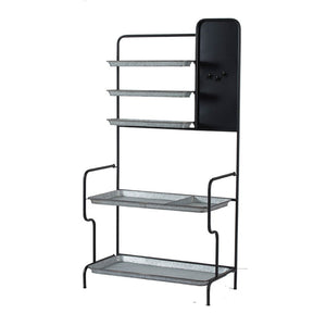 English Elm 36x18.5x70" Industrial Iron Tiered Shelf with Magnetic Board for Kitchen or Patio W2078P499968