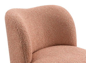 English Elm 1Pc Pink Accent Chair With Curved Back, Plush Boucle Upholstery & Ball Feet For Modern Living Spaces B2741P401988