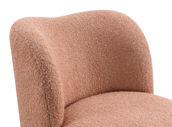English Elm 1Pc Pink Accent Chair With Curved Back, Plush Boucle Upholstery & Ball Feet For Modern Living Spaces B2741P401988