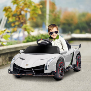 English Elm Aosom Lamborghini Veneno 12v Kids Ride on Car with Butterfly Doors and Remote W2225P217166