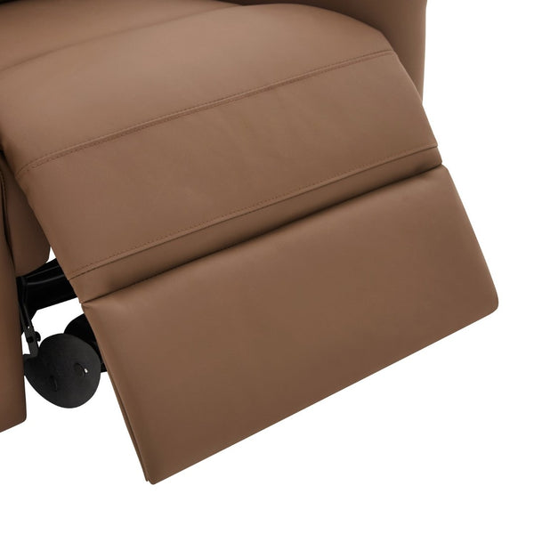 English Elm Modern Swivel Rocker Recliner Pu Leather Chair with Massage Heat and Storage Pocket Brown N763P399629D