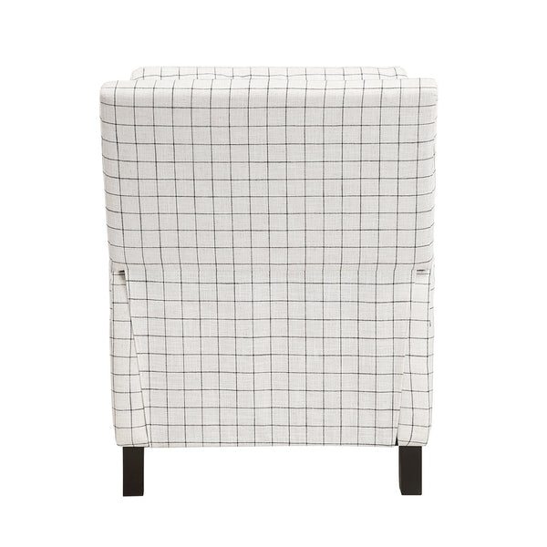 English Elm Push Push-back Recliner Chair Off-White Self-Reclining 300lb Capacity Nailhead Trim Cozy Seat B011P359598