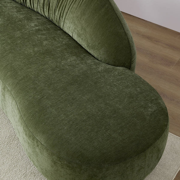 English Elm 145.67'' Mid-Century Green Upholstered Sofa With Right-Facing Chaise For Stylish Living Spaces & Comfort W876S00323