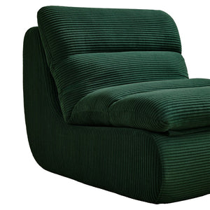 English Elm Modern Compressed Lounge Chair with Ottoman Corduroy Recliner Small Space Sofa High-Density Foam Comfort Green W1036P251819