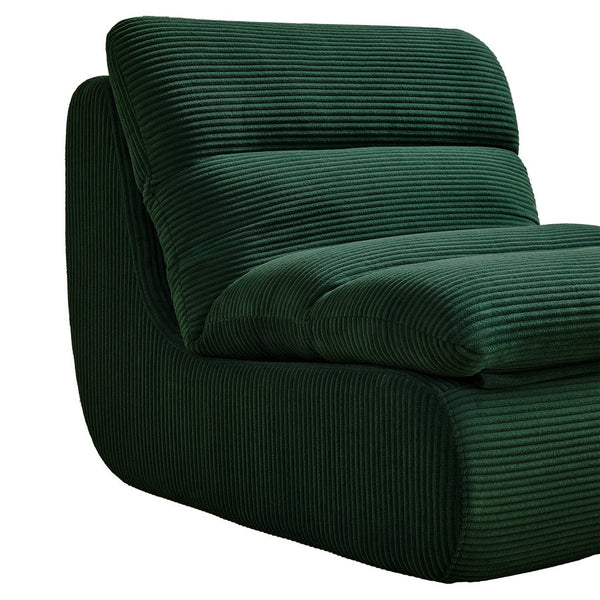 English Elm Modern Compressed Lounge Chair with Ottoman Corduroy Recliner Small Space Sofa High-Density Foam Comfort Green W1036P251819