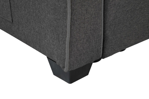 English Elm Cody Tufted Gray Fabric Sleeper Sofa with Usb Ports and Pull-out Guest Bed B061S00029