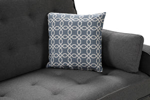 English Elm Cody Tufted Gray Fabric Sleeper Sofa with Usb Ports and Pull-out Guest Bed B061S00029