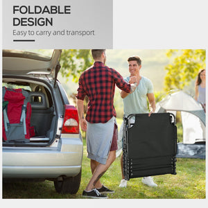 English Elm Outsunny Folding Chaise Lounge With 5 Adjustable Positions, Face Hole, Storage Pocket & Headrest W2225P174365-GIGA