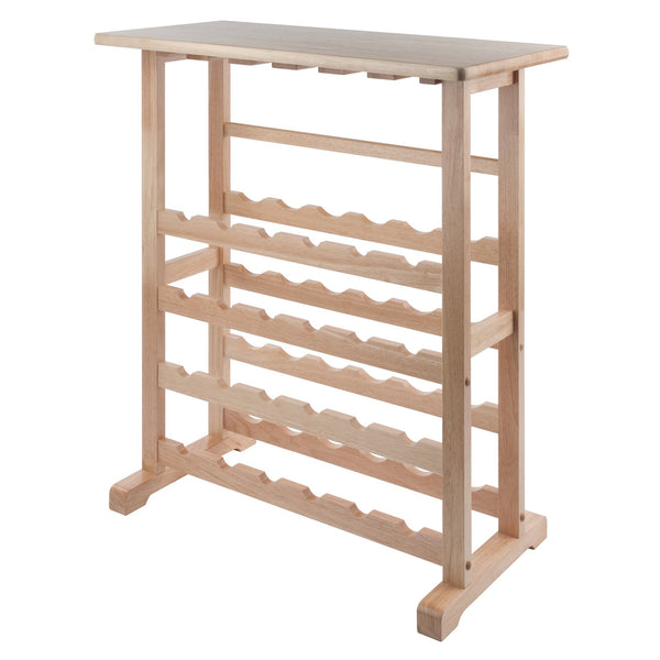 Winsome Wood Vinny 24-bottle Wine Rack - Natural Wood, Stylish Design With Glassware Holders & Serving Surface Natural Solid Wood 83024-winsome-wood