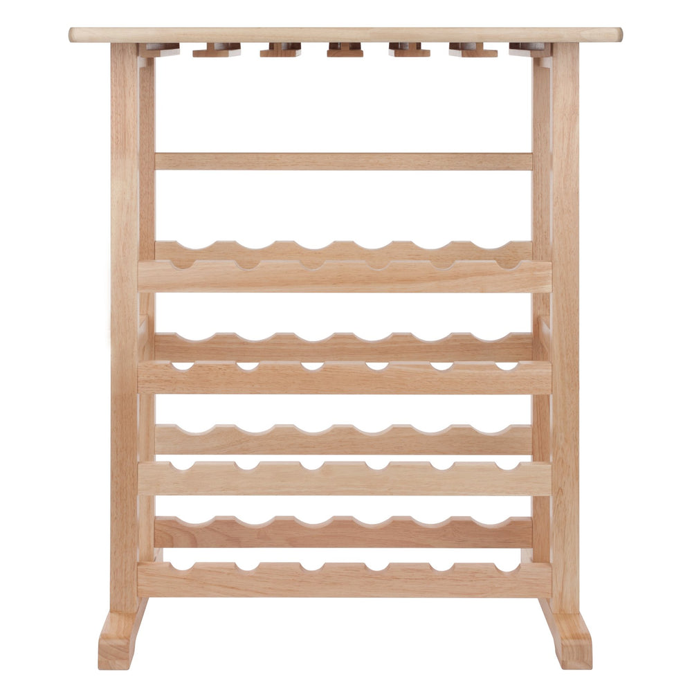 Winsome Wood Vinny 24-bottle Wine Rack - Natural Wood, Stylish Design With Glassware Holders & Serving Surface Natural Solid Wood 83024-winsome-wood
