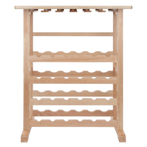 Winsome Wood Vinny 24-bottle Wine Rack - Natural Wood, Stylish Design With Glassware Holders & Serving Surface Natural Solid Wood 83024-winsome-wood